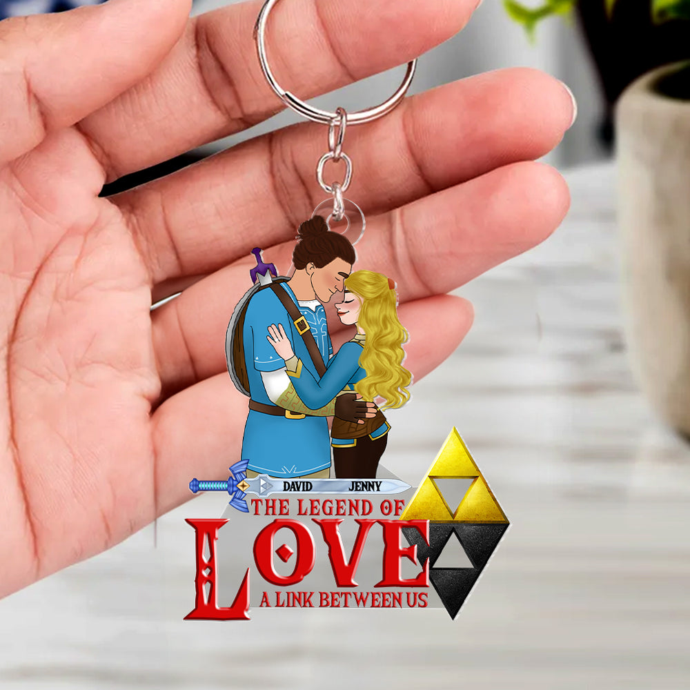 Gaming Couple Personalized Keychain - Love Legend Gift - Valentine's Day Gifts Keychains PopCulturePrints