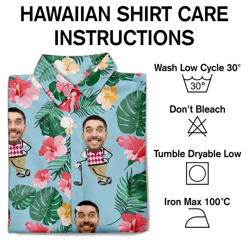 Custom Photo Golf Lovers Funny Art - Personalized Hawaiian Shirt Hawaiian Shirt PopCulturePrints