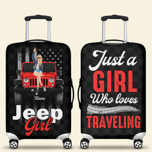 Load image into Gallery viewer, Personalized Luggage Cover - Jeep Girl Who Loves Traveling
