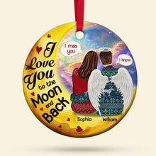 Load image into Gallery viewer, Personalized Couple Christmas Ornament - Love You To The Moon And Back - Valentine&#39;s Day Gifts Ornament PopCulturePrints
