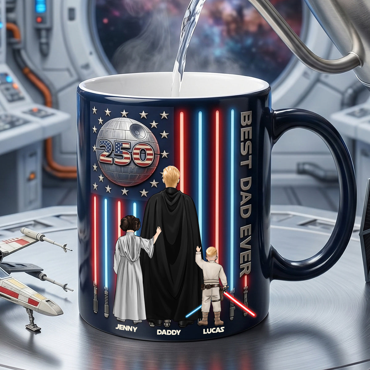 "Best Dad Ever - A Gift for Every Hero!" - Magic Mug - Personalized Gifts for Dad, Grandpa, and Patriotic Figures Coffee Mug PopCulturePrints