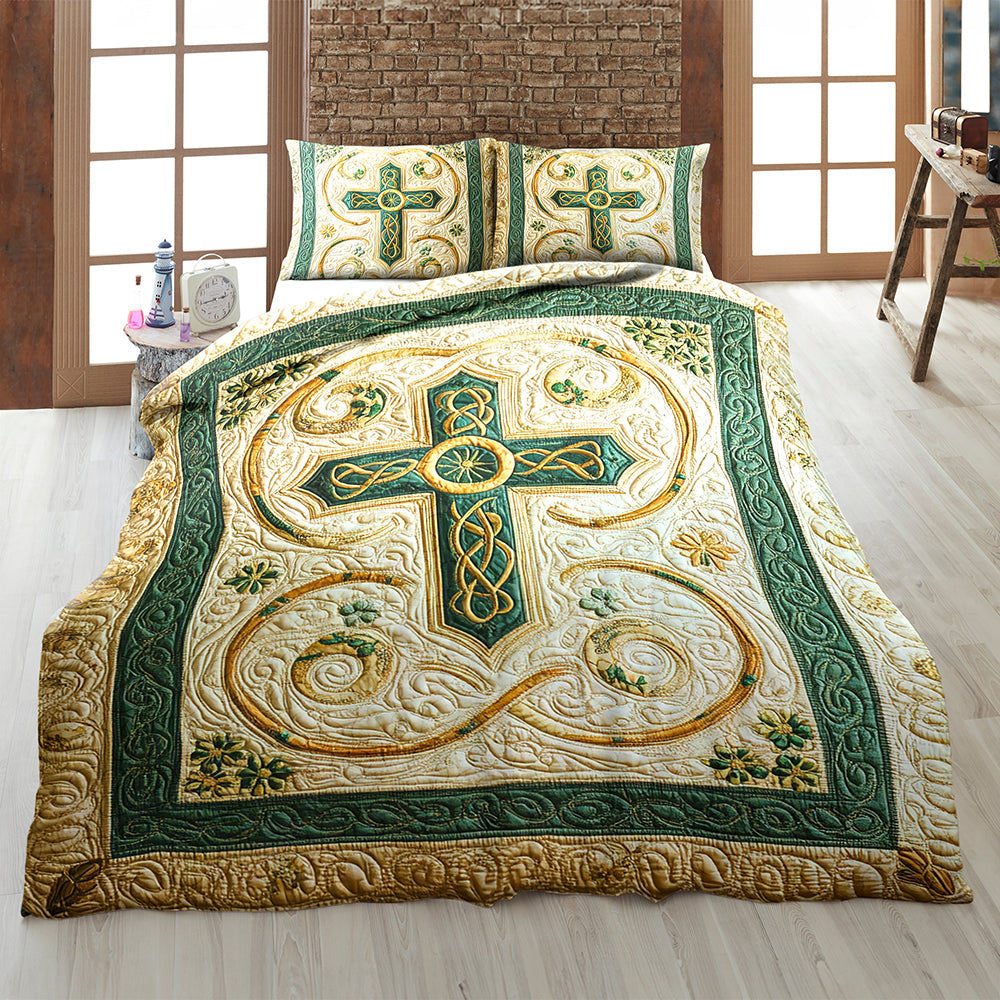 St. Patrick's Special Edition Celtic Cross Quilt Bedding Set Blanket PopCulturePrints
