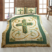 Load image into Gallery viewer, St. Patrick&#39;s Special Edition Celtic Cross Quilt Bedding Set Blanket PopCulturePrints
