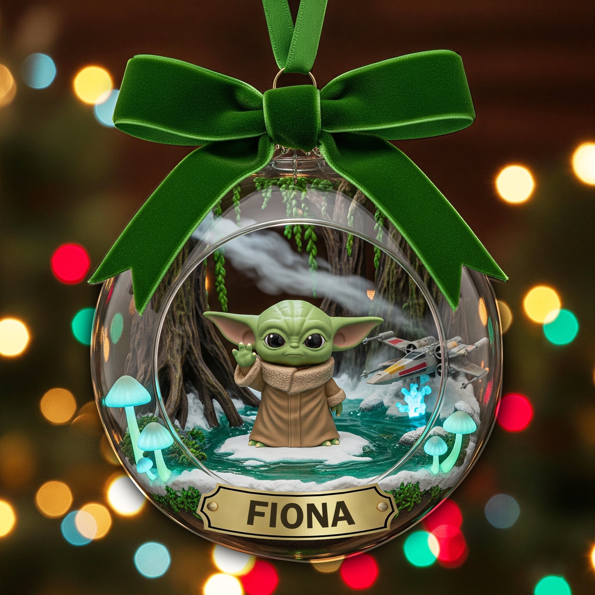 “For the Cosmic Lovers – A Magical Touch for Your Tree” - Fantasy Fans Christmas Ornament, Personalized Gift for Star Wars Enthusiasts Ornament PopCulturePrints