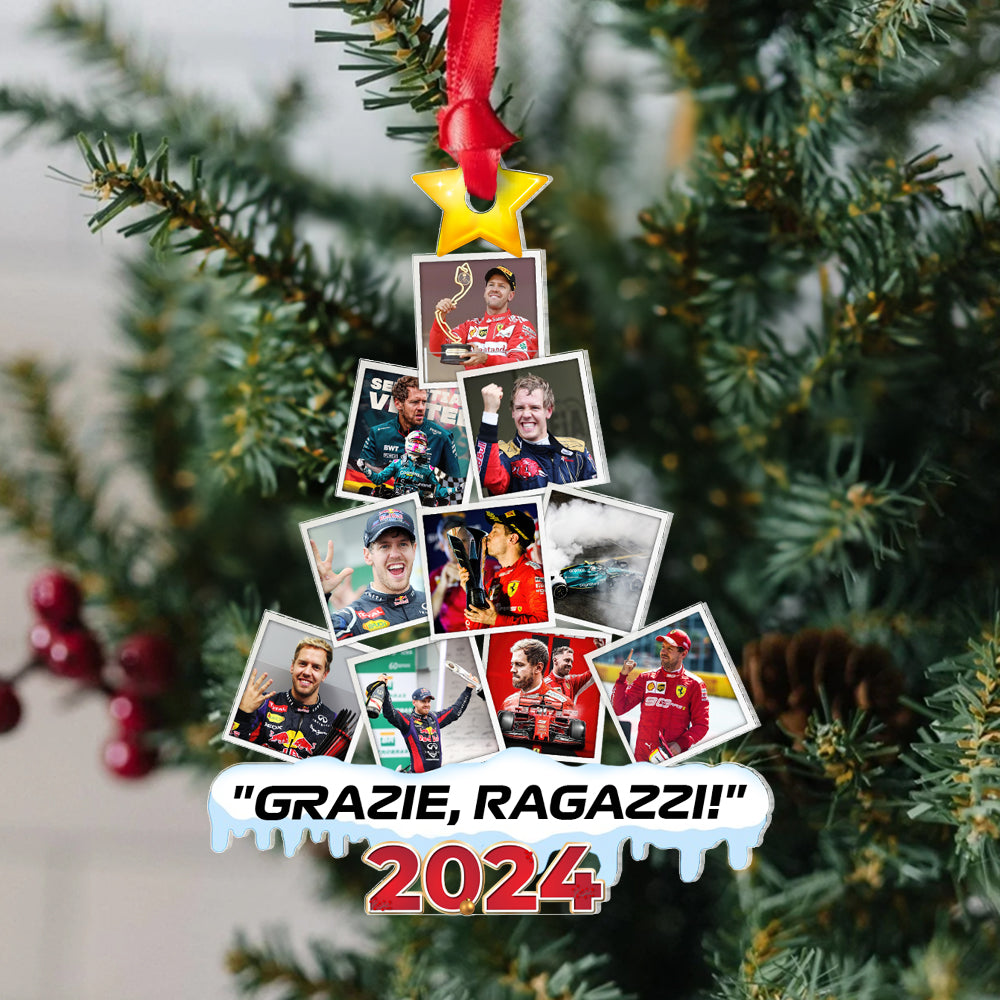 Custom Christmas Ornament for Racing Fans - Personalized Photo Gift 2024