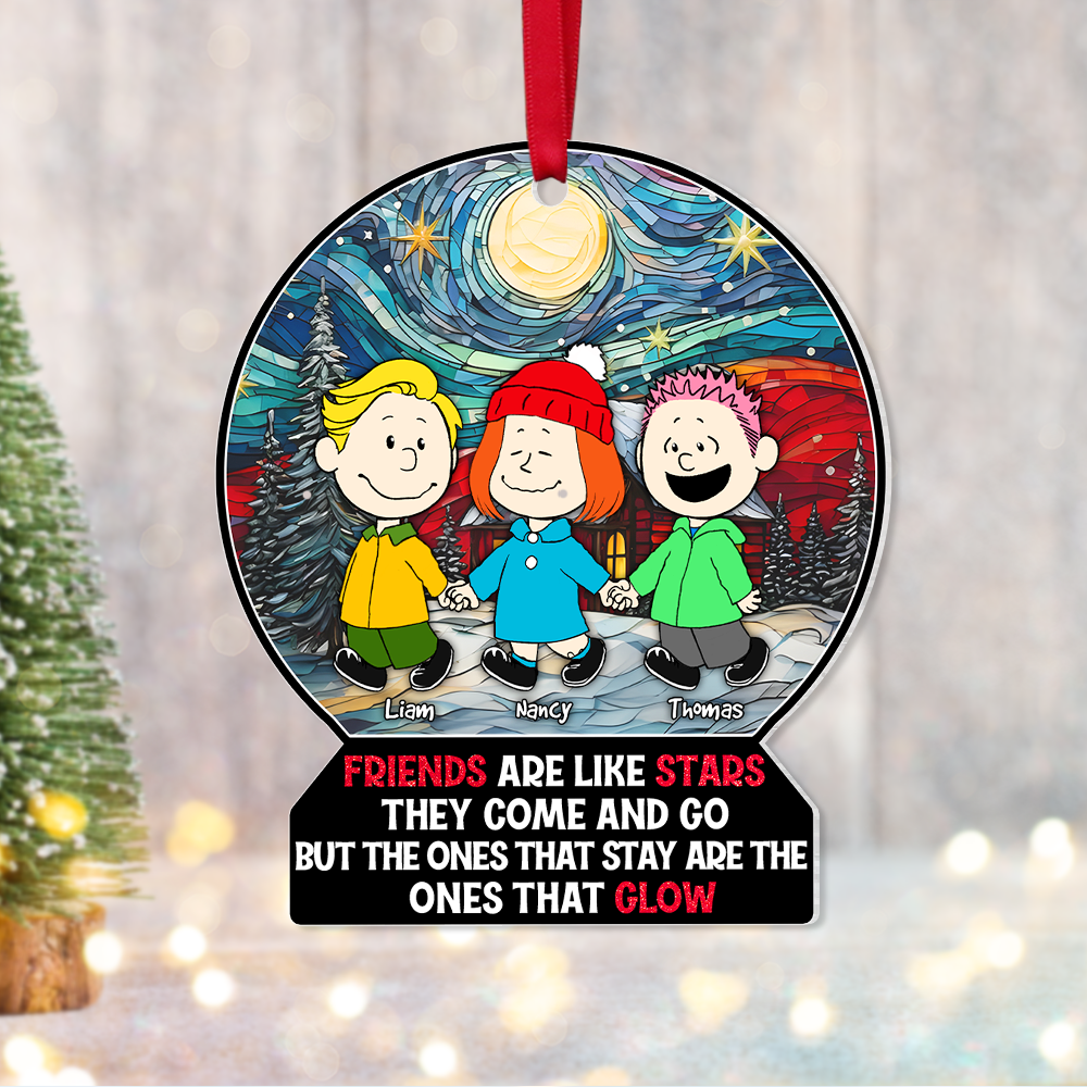 Personalized Christmas Ornament for Friends - Starry Night Design Ornament PopCulturePrints