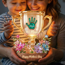 Load image into Gallery viewer, #1 Mom - Customizable Mother's Day Trophy Acrylic Light Box Light Box PopCulturePrints

