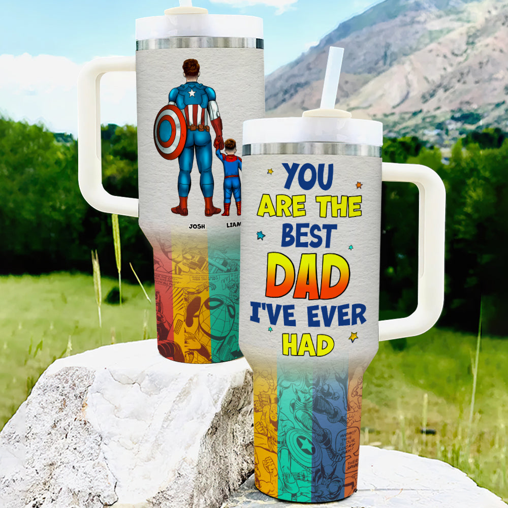 Super Dad Personalized Tumbler - Heroic Gift for Father's Day Tumbler Cup PopCulturePrints