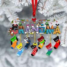 Load image into Gallery viewer, Custom Grandma Christmas Ornament with Personalized Stockings Ornament PopCulturePrints
