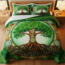 Load image into Gallery viewer, “Embrace Nature’s Spirit” - Personalized Tree Of Life Quilt Bedding Set - Custom Gift for Nature Lovers, Home Decor Enthusiasts, and Special Occasions Blanket PopCulturePrints
