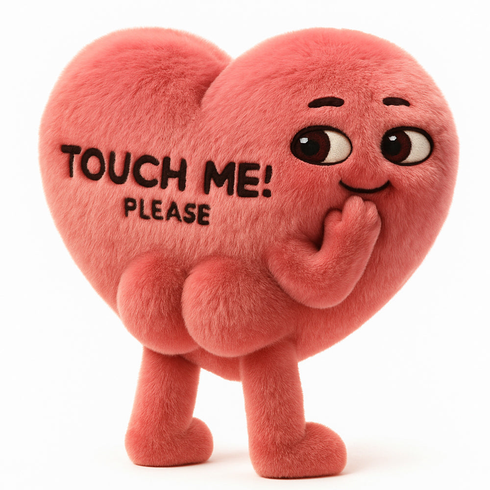 “Touch My Heart” - Funny Heart Custom Shape Pillow, Personalized Gift for Couples Pillow PopCulturePrints