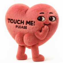 Load image into Gallery viewer, “Touch My Heart” - Funny Heart Custom Shape Pillow, Personalized Gift for Couples Pillow PopCulturePrints
