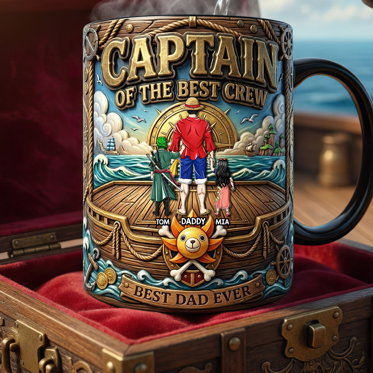 Captain Of The Best Crew - Personalized Magic Coffee Mug for Dad Coffee Mug PopCulturePrints