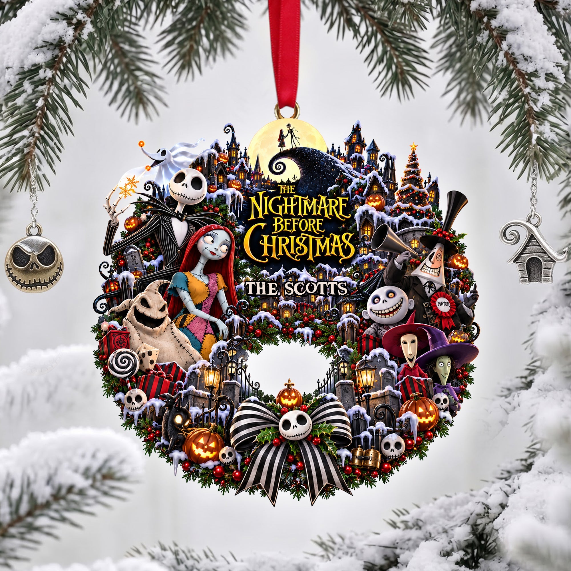 Embrace the Spookiness: Personalized Spooky Family Christmas Ornament