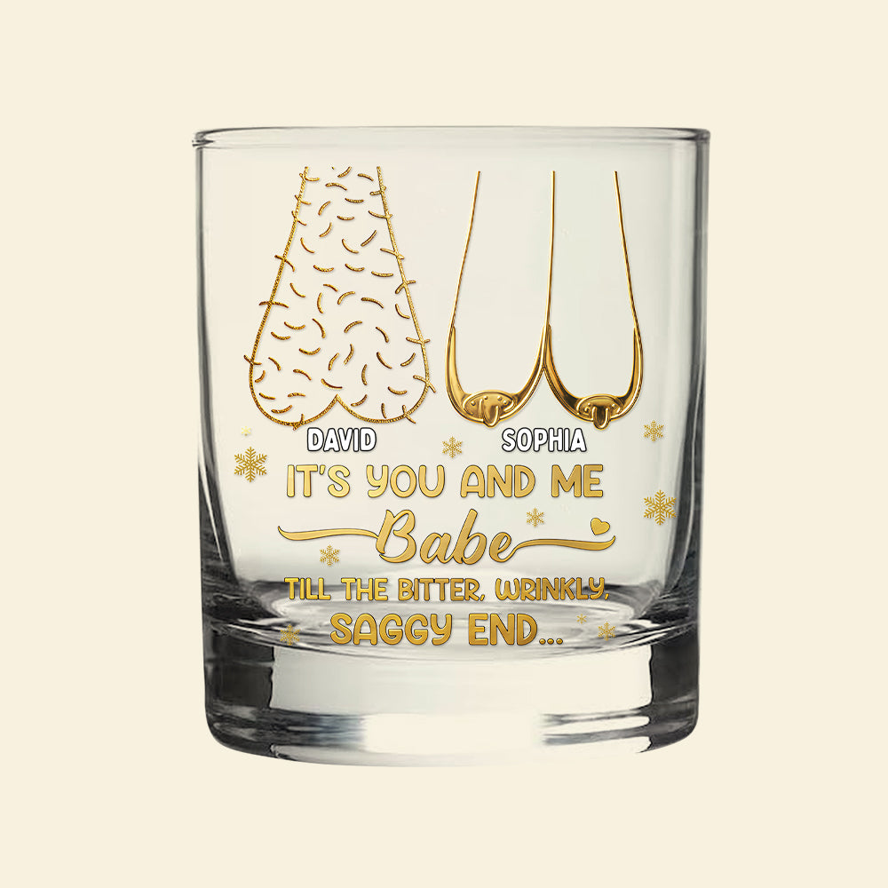 It's You and Me Babe - Personalized Drinking Glass for Couples Whiskey Glass PopCulturePrints