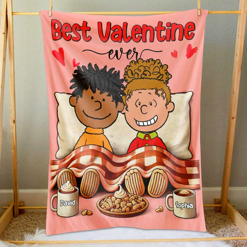 Personalized Valentine's Day Gifts - Valentine's Couple Blanket - Custom Names Blanket PopCulturePrints