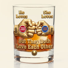Load image into Gallery viewer, Rival Teams Love: Personalized Sport Round Glass – Perfect Gift for Couples Who Cheer Together
