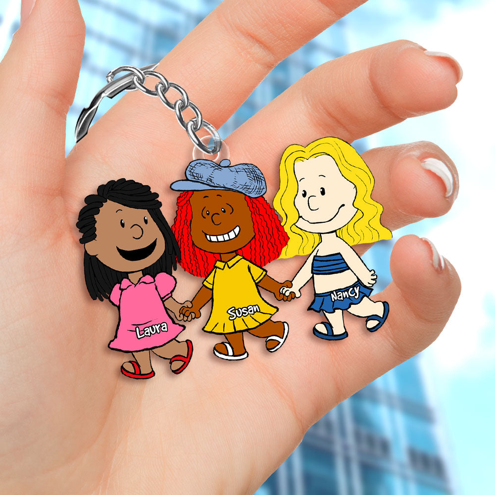 Personalized Best Friends Keychain - Unique Gift for Friendship Keychains PopCulturePrints