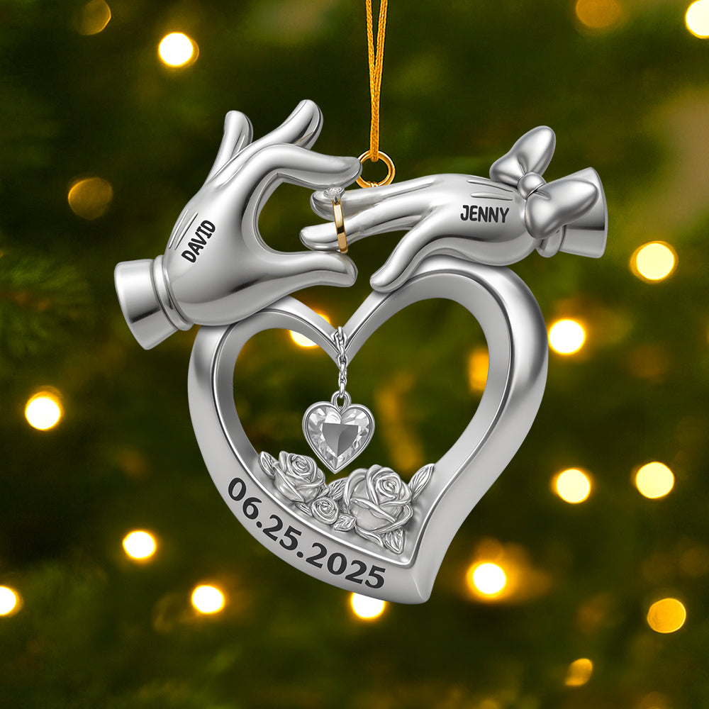 Celebrating Love: Personalized Acrylic Ornament for Newlyweds - Perfect Custom Gift for Couples and Family Ornament PopCulturePrints