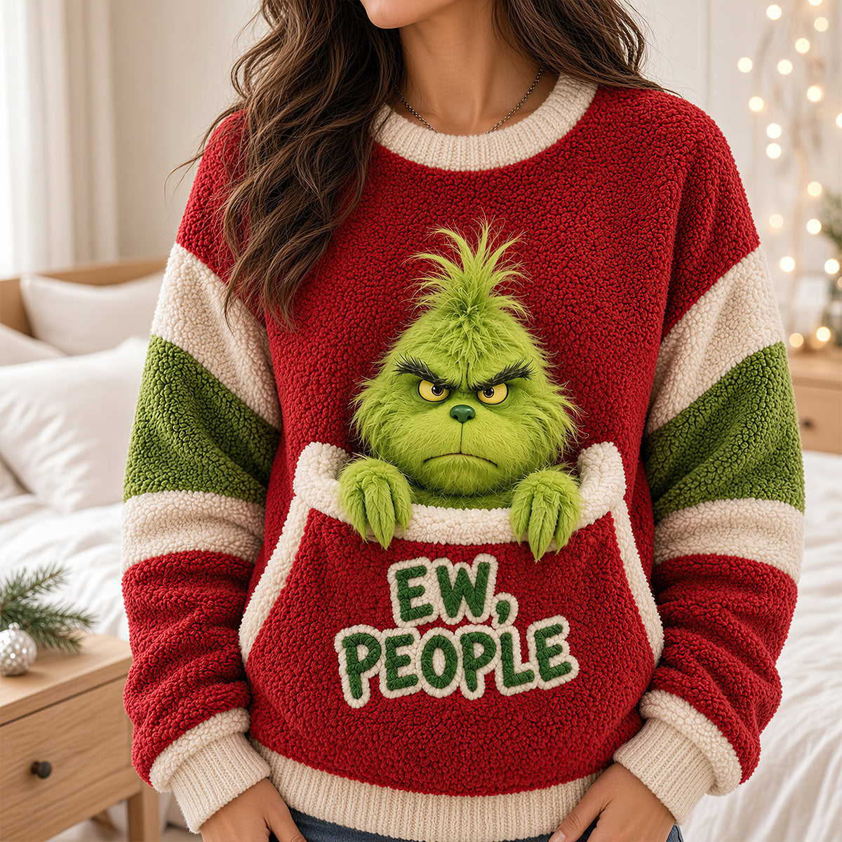 Ew People! Embrace the Grinch This Christmas - Personalized Funny Christmas Shirt AOP Products PopCulturePrints
