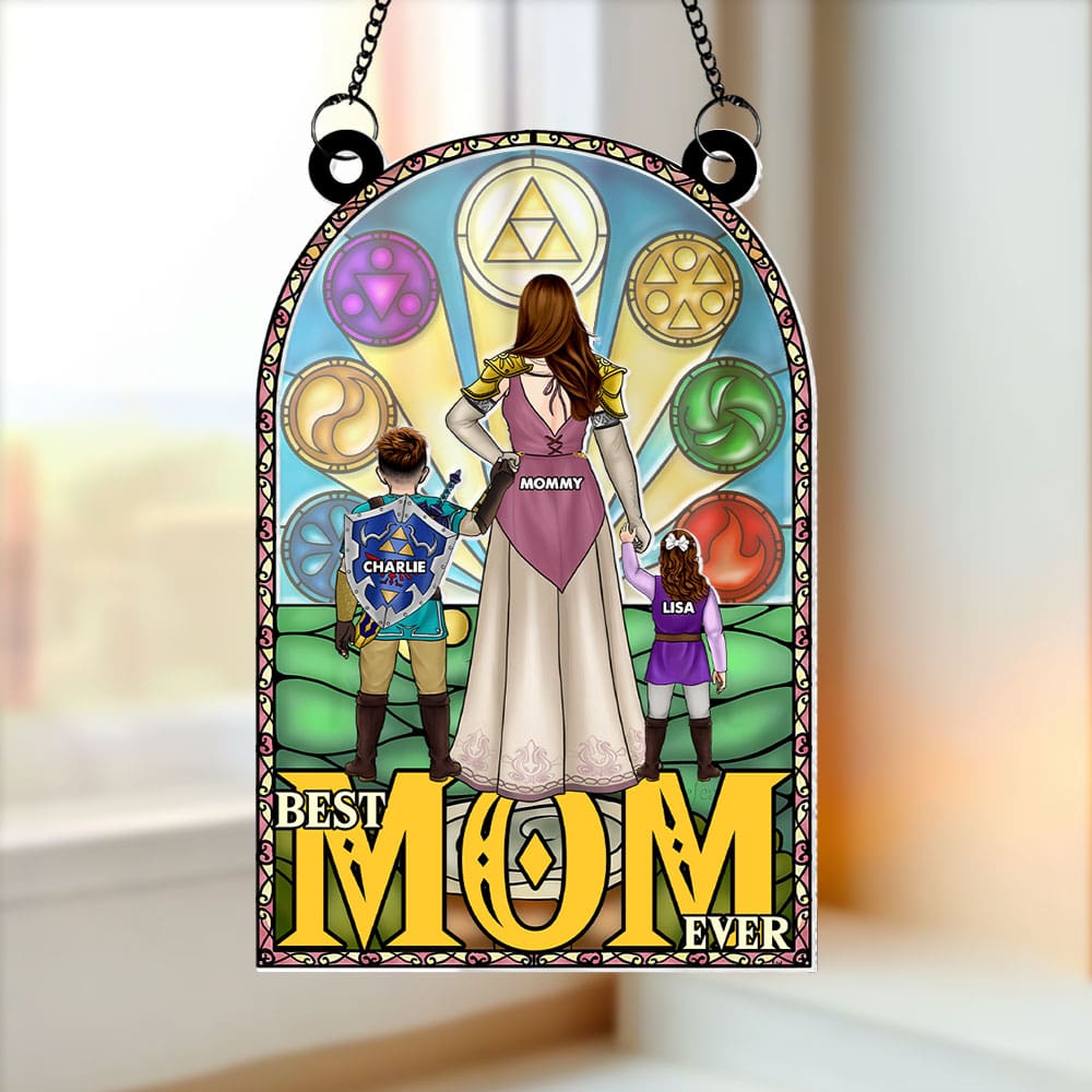 "Best Mom Ever" - Personalized Suncatcher Ornament for Mother's Day - Unique Gift for Mom and Grandma Ornament PopCulturePrints