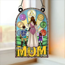 Load image into Gallery viewer, &quot;Best Mom Ever&quot; - Personalized Suncatcher Ornament for Mother&#39;s Day - Unique Gift for Mom and Grandma Ornament PopCulturePrints
