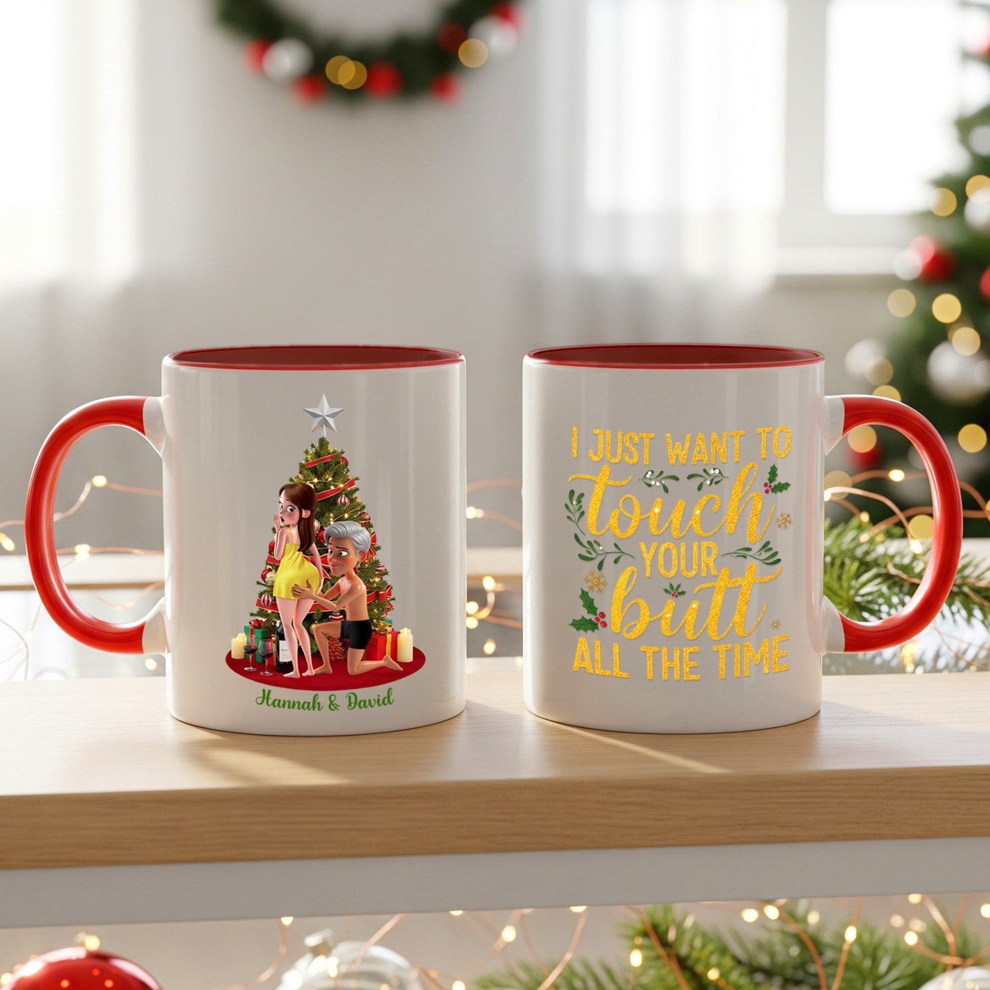 Naughty Couple Coffee Accent Mug - Fun Personalized Gifts for Couples Coffee Mug PopCulturePrints