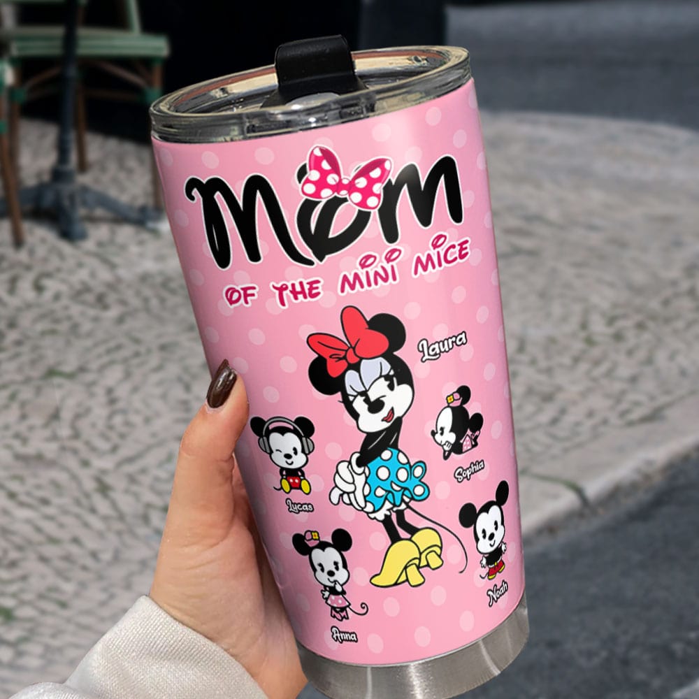 Customizable Tumbler for Moms - Mini Mice Theme Tumbler Cup PopCulturePrints