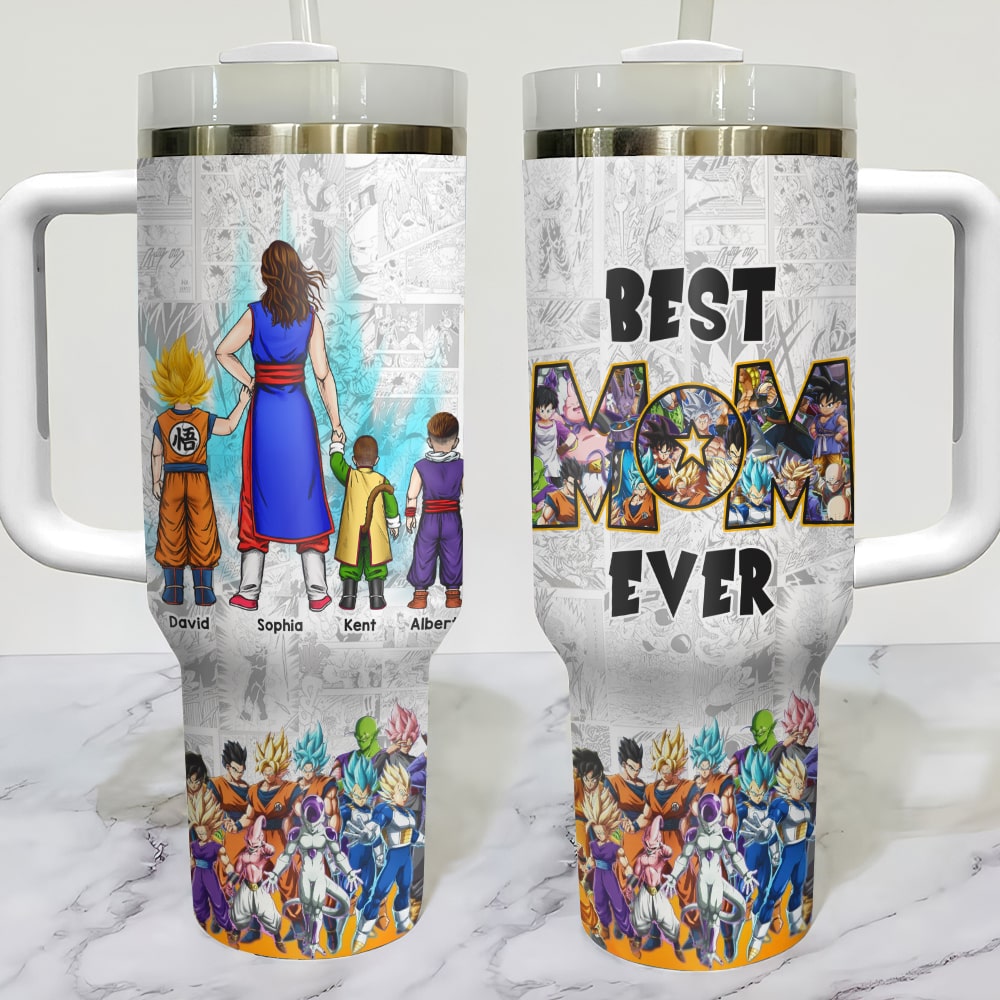 Personalized Anime Inspired Tumbler - Best Mom Ever Gift Tumbler Cup PopCulturePrints