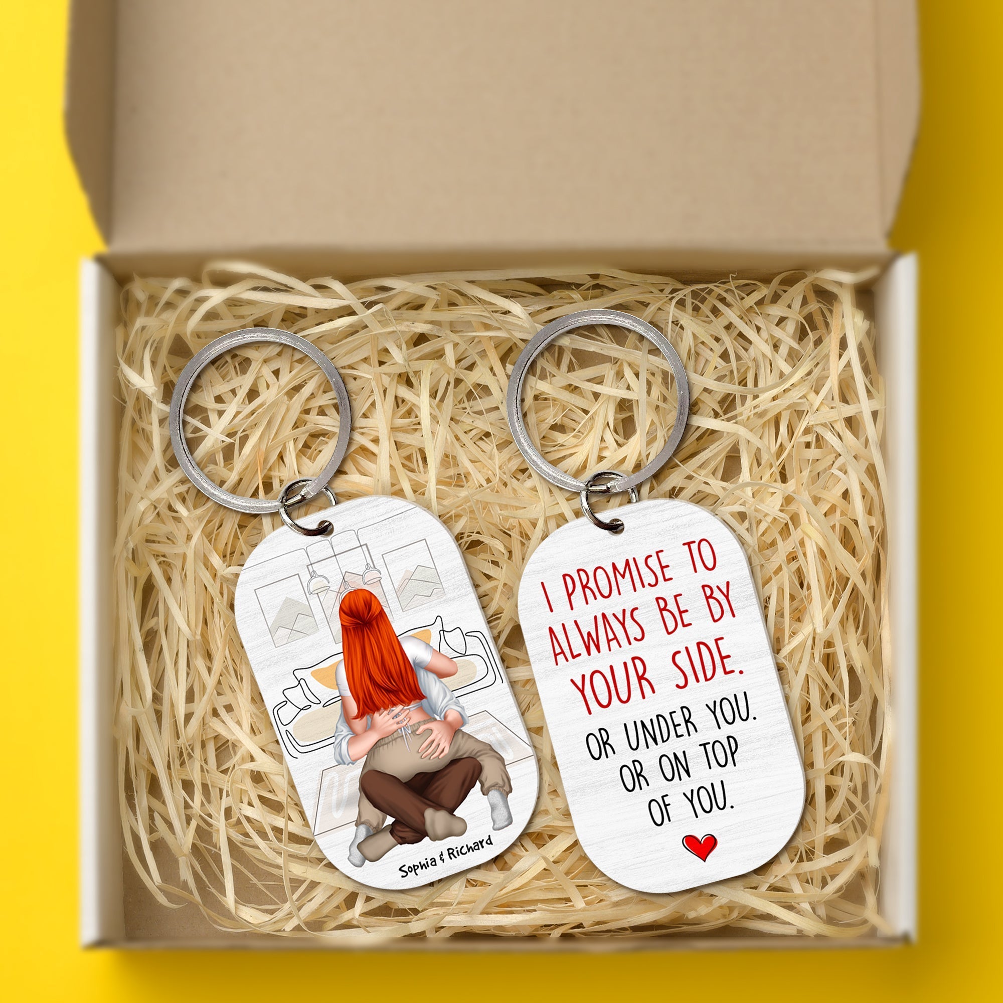 Personalized Romantic Couple Keychain Gift | Valentine's Day Gifts Keychains PopCulturePrints