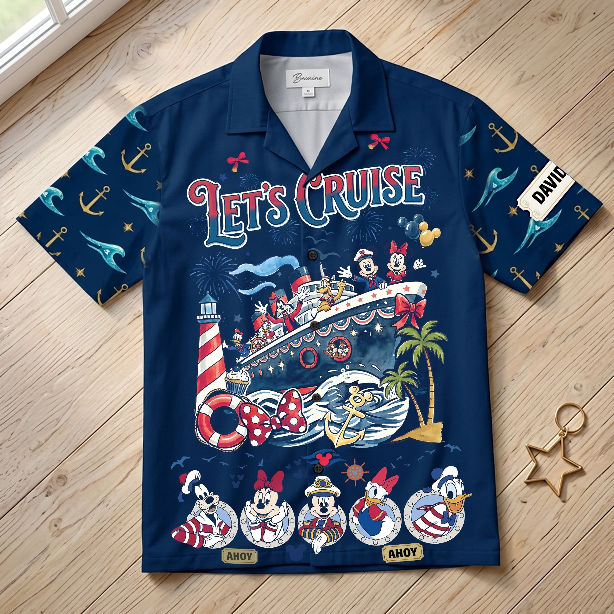 Ahoy, Let's Cruise! Personalized Fun Cruise Squad Hawaiian Shirt - Ideal Gift for Cruise Lovers and Friends