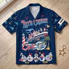 Load image into Gallery viewer, Ahoy, Let's Cruise! Personalized Fun Cruise Squad Hawaiian Shirt - Ideal Gift for Cruise Lovers and Friends
