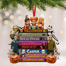Load image into Gallery viewer, “Embrace the Spooky Vibes!” – Horror Tape Stack Ornament, Personalized Gift for Halloween Lovers Ornament PopCulturePrints
