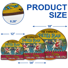 Load image into Gallery viewer, Relax &amp; Enjoy - Custom Shaped Wood Sign for Couples Pool &amp; Patio Lovers Wood Shaped Sign PopCulturePrints
