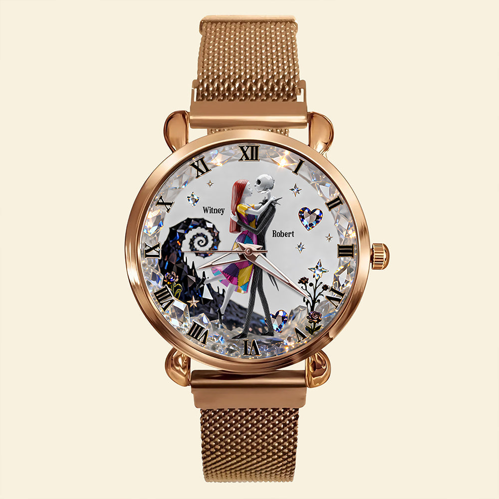Love Never Dies - Romantic Couple Mesh Strap Quartz Watch - Personalized Gift for Couples Quartz Watch PopCulturePrints