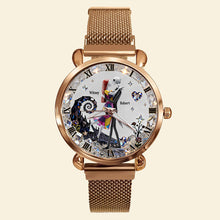 Load image into Gallery viewer, Love Never Dies - Romantic Couple Mesh Strap Quartz Watch - Personalized Gift for Couples Quartz Watch PopCulturePrints
