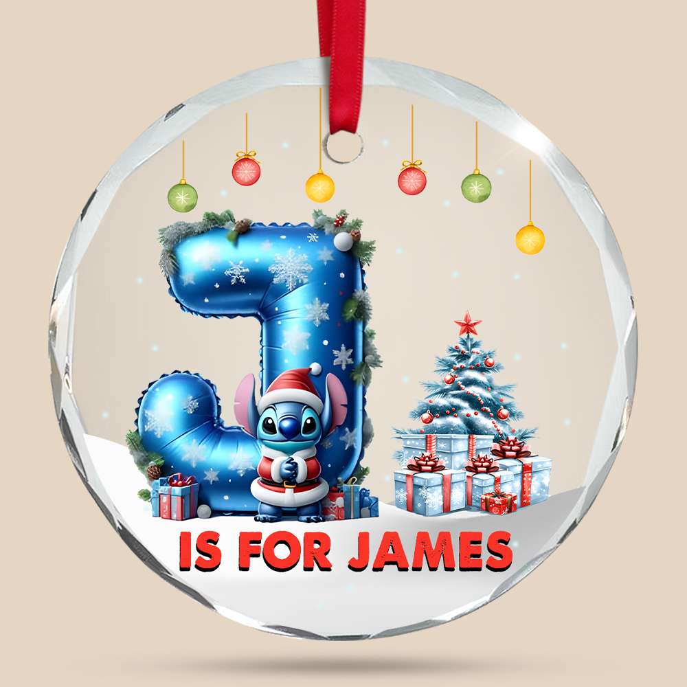 Personalized Kids Christmas Ornament - Letter J