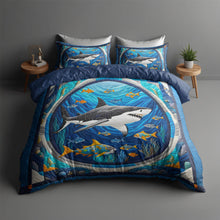 Load image into Gallery viewer, Underwater Adventure Shark Quilt Bed Set Blanket PopCulturePrints
