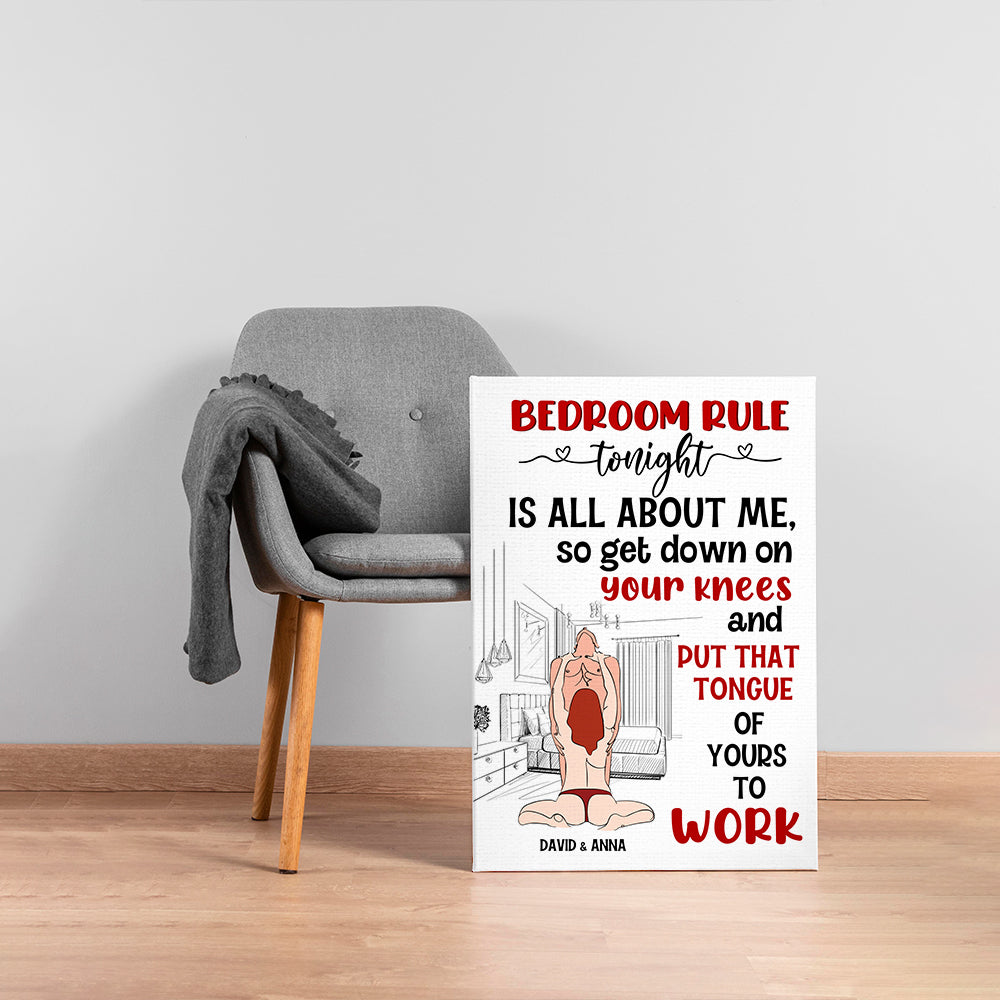 Personalized Bedroom Rule Canvas Print for Couples Poster & Canvas PopCulturePrints