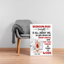 Load image into Gallery viewer, Personalized Bedroom Rule Canvas Print for Couples Poster &amp; Canvas PopCulturePrints
