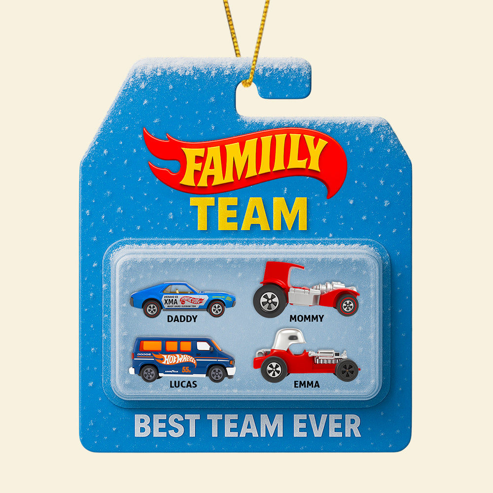Best Team Ever - Personalized Family Racing Team Ornament for Christmas Ornament PopCulturePrints