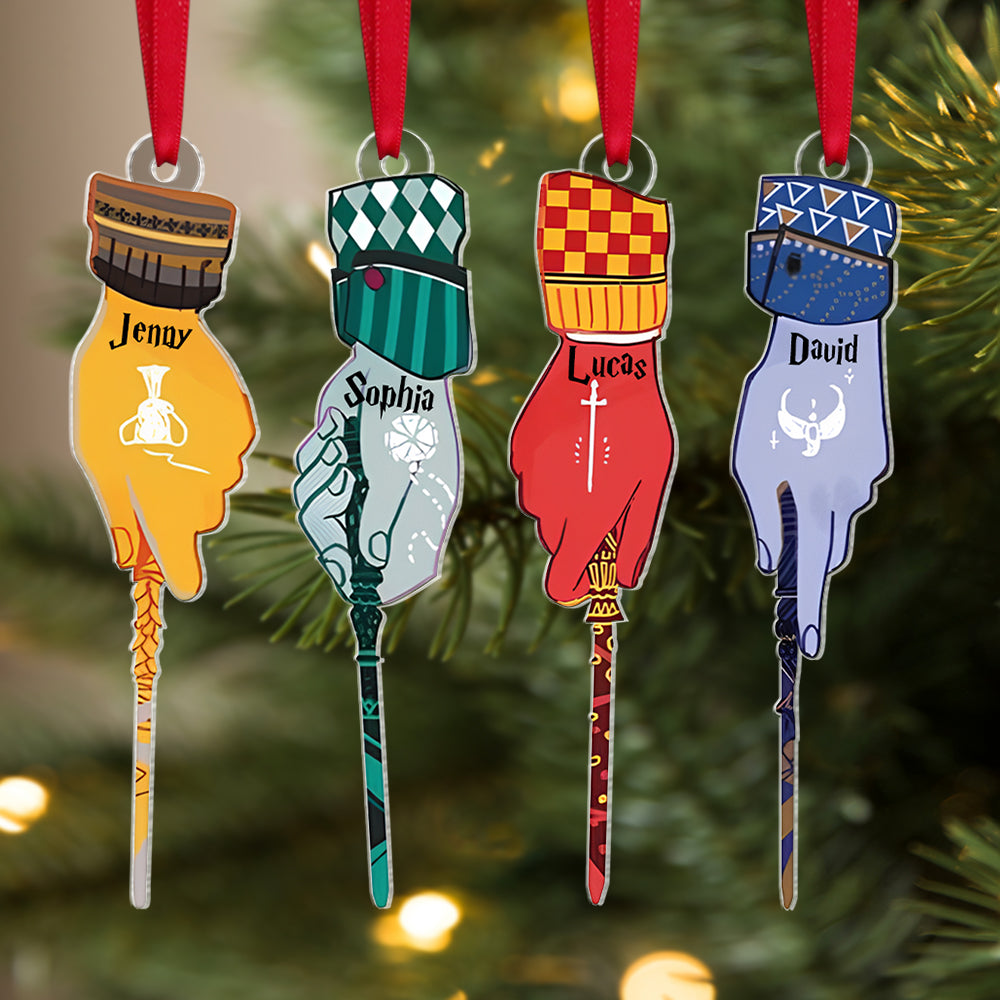 Personalized Wizard-Themed Christmas Acrylic Ornaments