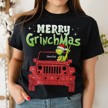 Load image into Gallery viewer, Personalized Merry GrinchMas Glitter Shirt for Off-road Lovers
