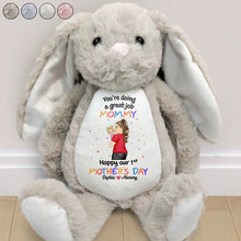 Load image into Gallery viewer, You&#39;re Doing A Great Job Mommy - Personalized Soft Toy Bunny - A Thoughtful Gift for Moms and Grandmas Soft Toy Bunny PopCulturePrints
