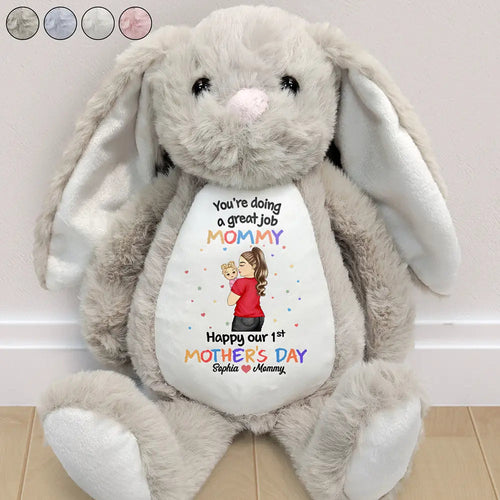 You're Doing A Great Job Mommy - Personalized Soft Toy Bunny - A Thoughtful Gift for Moms and Grandmas Soft Toy Bunny PopCulturePrints
