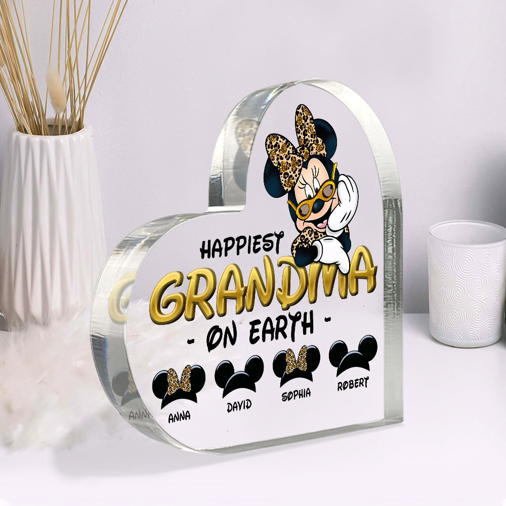 Happiest Grandma Acrylic Heart Plaque - Personalized Gift Decorative Plaques PopCulturePrints