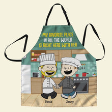 Load image into Gallery viewer, Personalized Valentine&#39;s Day Gifts for Chef Couples | Unique Customized Aprons Aprons PopCulturePrints
