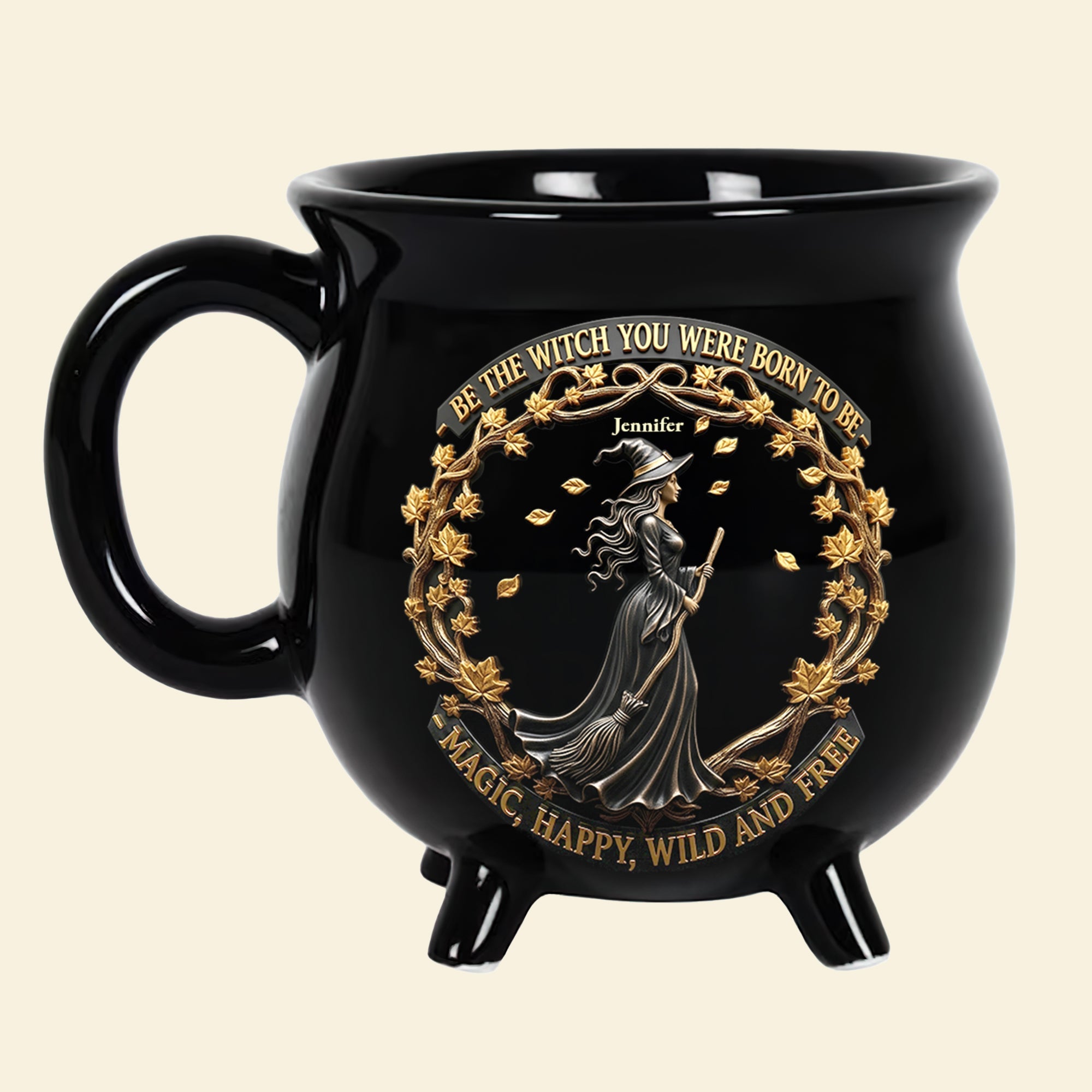 “Be the Witch You Were Born to Be” – Wild & Free Halloween Cauldron Mug - Personalized Gift for Fantasy Lovers Cauldron Mug PopCulturePrints