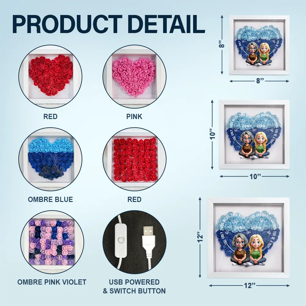 The Only Thing Better Than Being Your Mom - Personalized LED Light Flower Shadow Box LED Light Flower Shadow Box PopCulturePrints