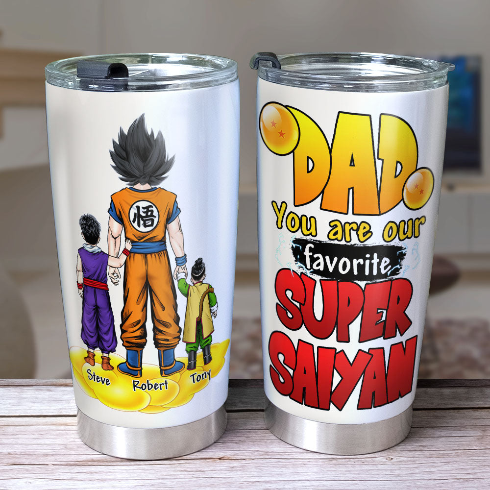 Personalized Super Dad Tumbler Cup - Gift for Dragon Ball Fans